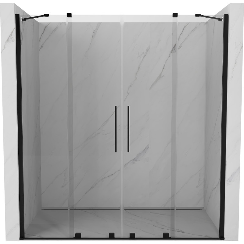 Mexen Velar Duo-Schiebetüren für die Dusche 170 cm, transparent, schwarz - 871-170-000-02-70