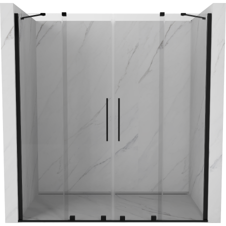 Mexen Velar Duo Schiebetür Dusche 170 cm, transparent, schwarz - 871-170-000-02-70