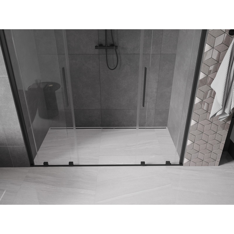 Mexen Velar Duo Duschschiebetüren 180 cm, transparent, schwarz - 871-180-000-02-70