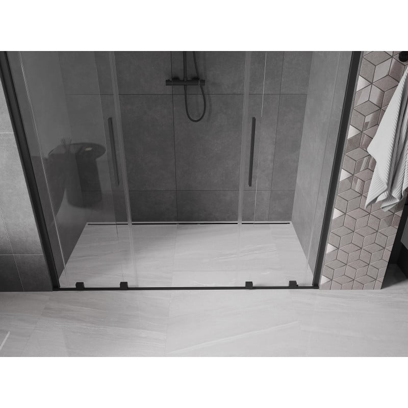 Mexen Velar Duo Schiebetüren 180 cm, transparent, schwarz - 871-180-000-02-70