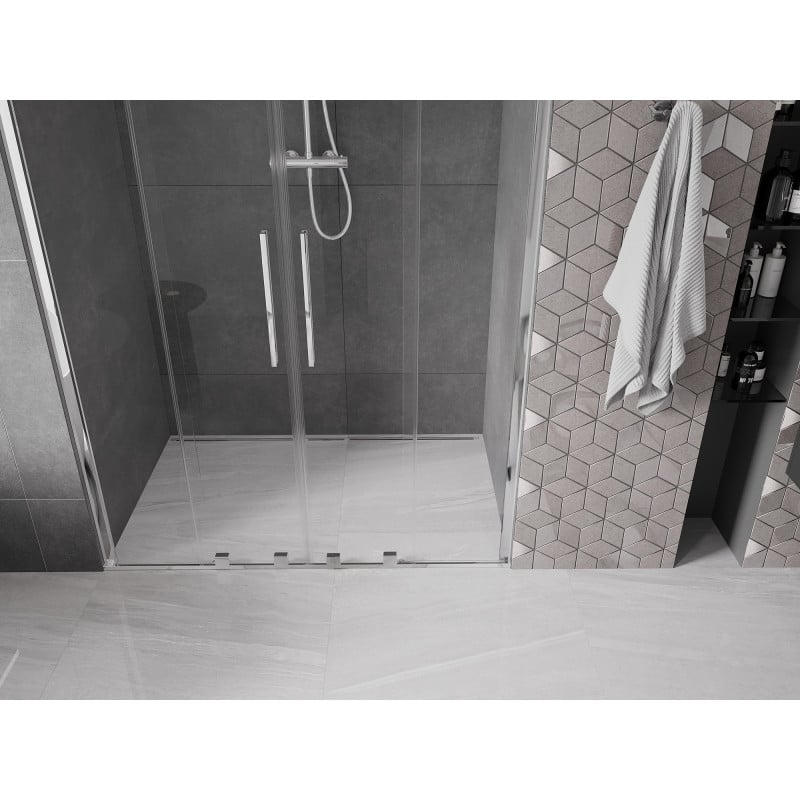 Mexen Velar Duo Schiebetür-Duschwand 140 cm, transparent, Chrom - 871-140-000-02-01