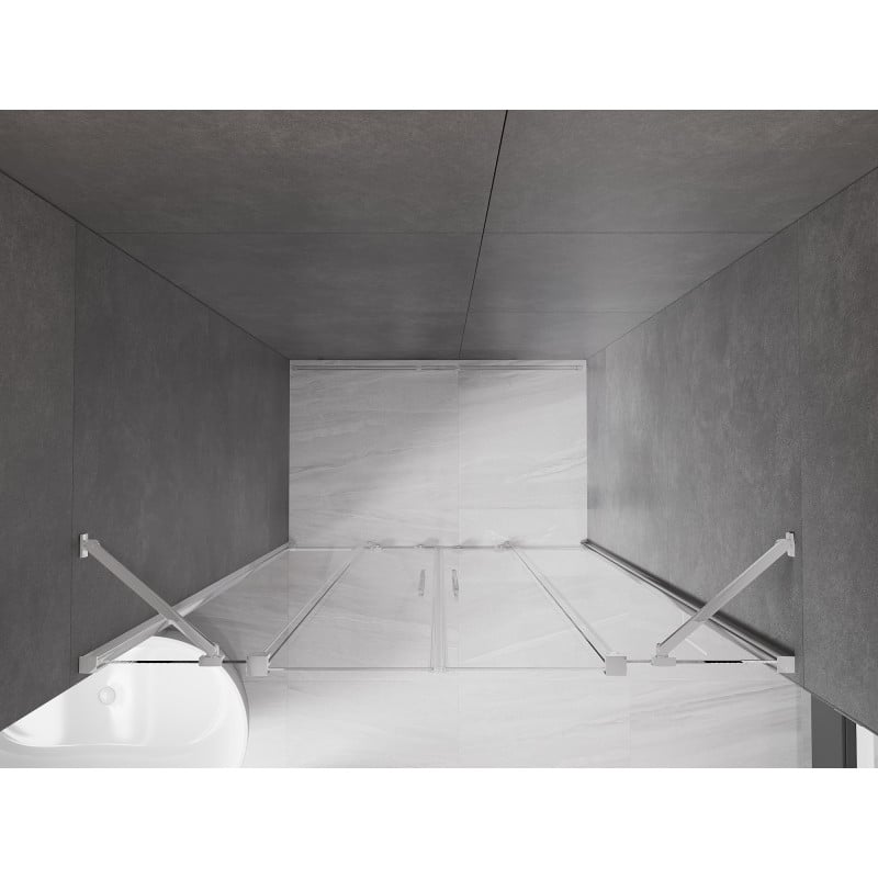Mexen Velar Duo Schiebetür-Duschwand 140 cm, transparent, Chrom - 871-140-000-02-01