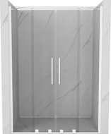 Mexen Velar Duo Schiebetür Duschabtrennung 160 cm, transparent, weiß - 871-160-000-02-20