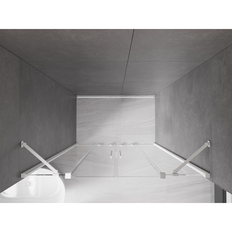 Mexen Velar Duo Schiebetüren Dusche 160 cm, transparent, weiß - 871-160-000-02-20