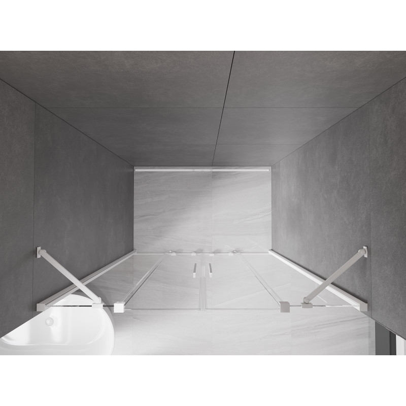 Mexen Velar Duo Schiebetür 150 cm, transparent, weiß - 871-150-000-02-20