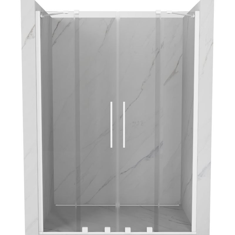 Mexen Velar Duo Schiebetür Dusche 140 cm, transparent, weiß - 871-140-000-02-20