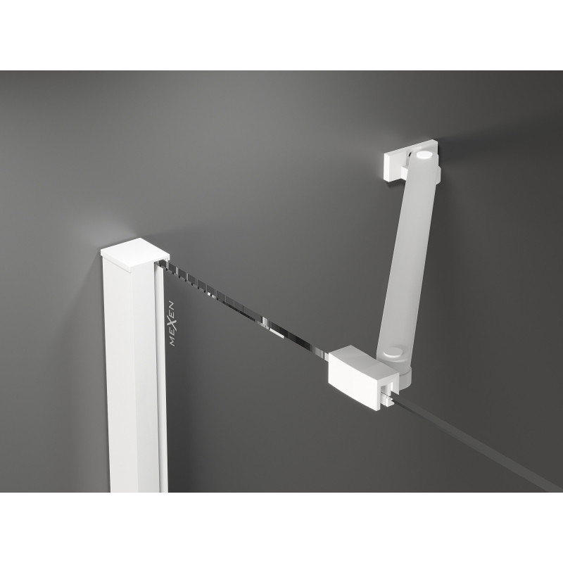Mexen Velar Duo Schiebetüren für Dusche 140 cm, transparent, weiß - 871-140-000-02-20