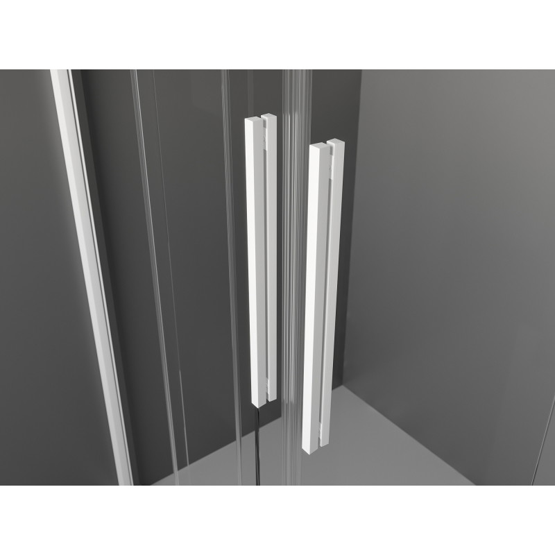 Mexen Velar Duo Duschschiebetüren 140 cm, transparent, weiß - 871-140-000-02-20