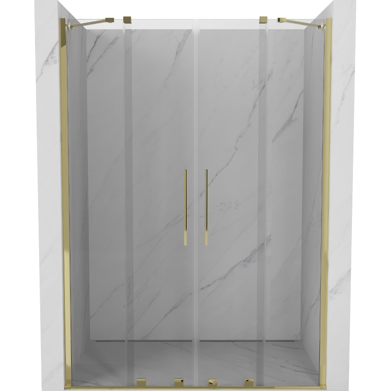 Mexen Velar Duo-Duschschiebetüren 140 cm, transparent, gold - 871-140-000-02-50