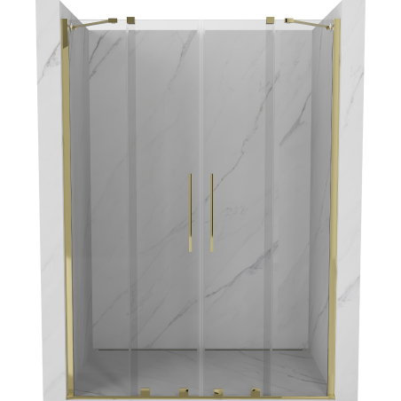 Mexen Velar Duo Schiebetür Dusche 140 cm, transparent, gold - 871-140-000-02-50