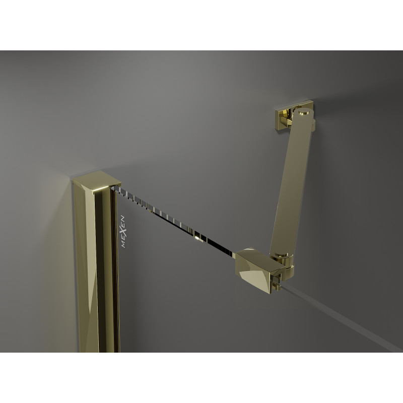 Mexen Velar Duo Schiebetür Dusche 140 cm, transparent, gold - 871-140-000-02-50