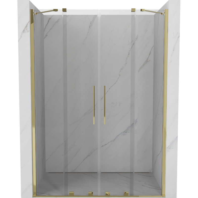 Mexen Velar Duo Schiebetür Duschwand 160 cm, transparent, gold - 871-160-000-02-50