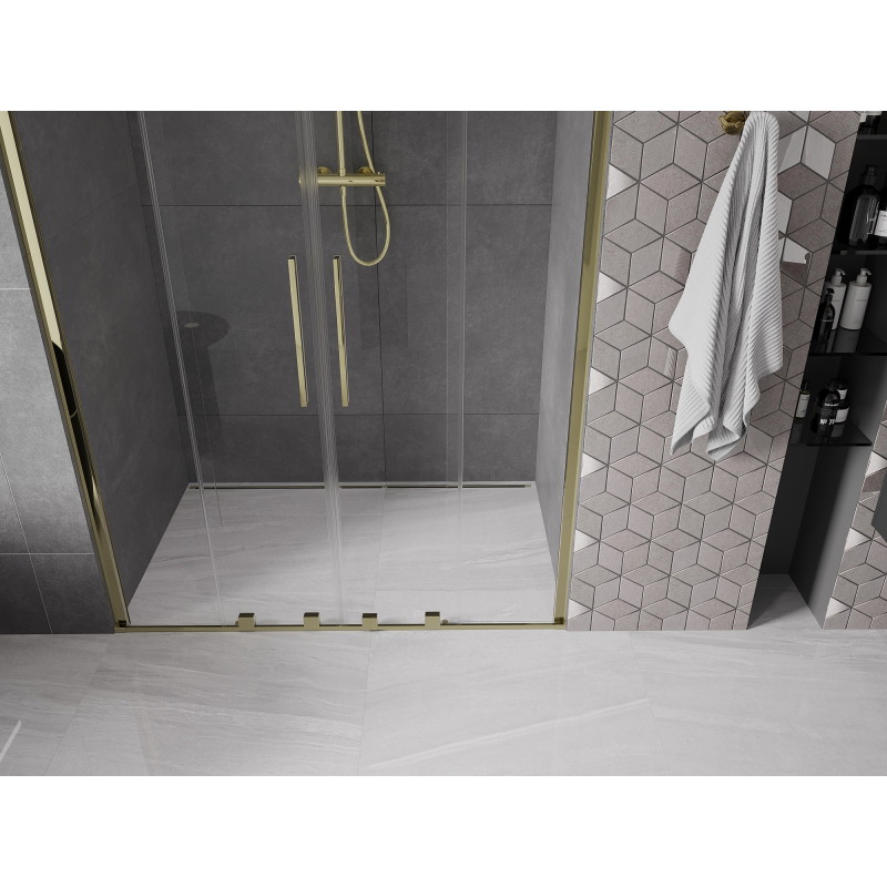 Mexen Velar Duo Duschschiebetüren 160 cm, transparent, gold - 871-160-000-02-50