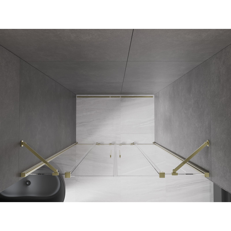 Mexen Velar Duo Schiebetür Duschwand 160 cm, transparent, gold - 871-160-000-02-50
