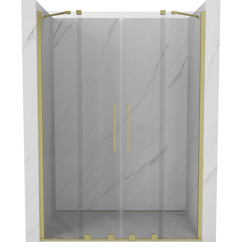 Mexen Velar Duo Schiebetür 140 cm, transparent, gebürstet gold - 871-140-000-02-55