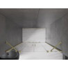 Mexen Velar Duo Schiebetür 140 cm, transparent, gebürstet gold - 871-140-000-02-55