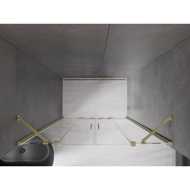 Mexen Velar Duo-Duschschiebetüren 150 cm, transparent, gold gebürstet - 871-150-000-02-55
