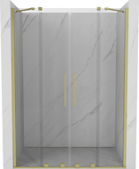 Mexen Velar Duo Schiebetür-Duschabtrennung 160 cm, transparent, gebürstetes Gold - 871-160-000-02-55