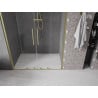 Mexen Velar Duo Schiebetür-Duschabtrennung 160 cm, transparent, gebürstetes Gold - 871-160-000-02-55