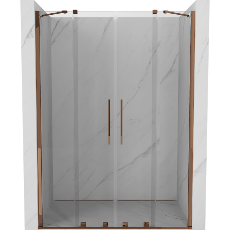 Mexen Velar Duo Duschschiebetür 140 cm, transparent, Roségold - 871-140-000-02-60