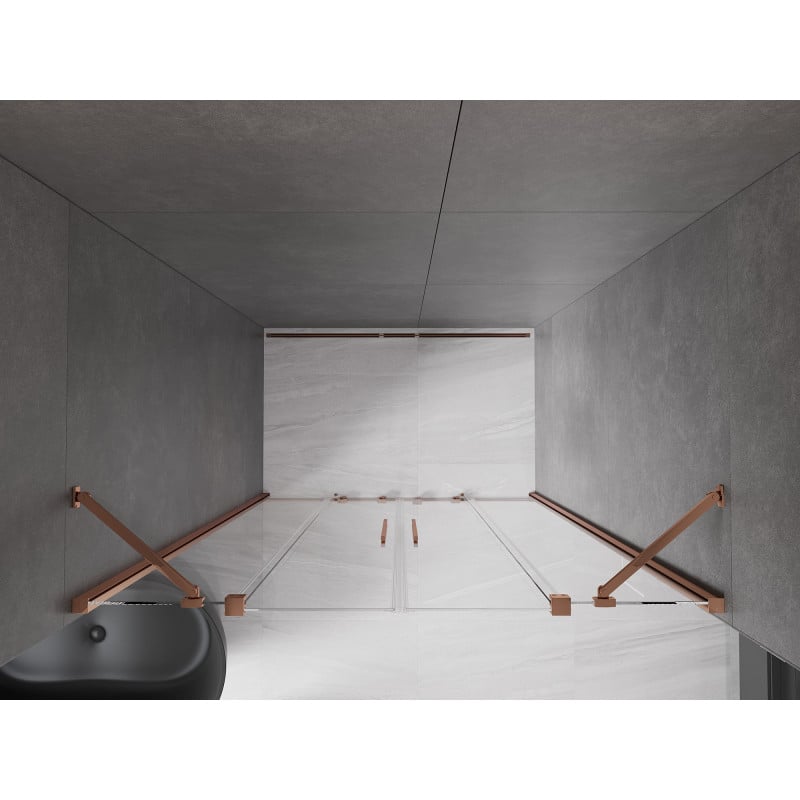 Mexen Velar Duo Duschschiebetür 140 cm, transparent, Roségold - 871-140-000-02-60