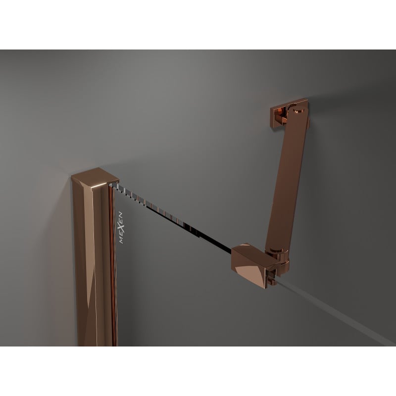 Mexen Velar Duo Duschschiebetür 140 cm, transparent, Roségold - 871-140-000-02-60