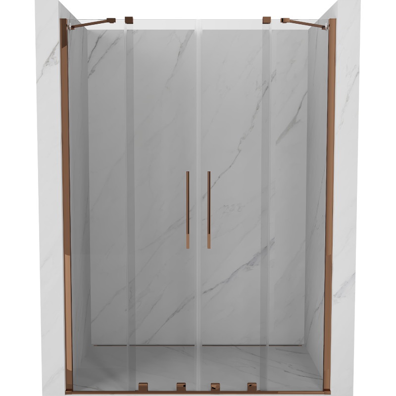 Mexen Velar Duo Duschschiebetüren 150 cm, transparent, Roségold - 871-150-000-02-60