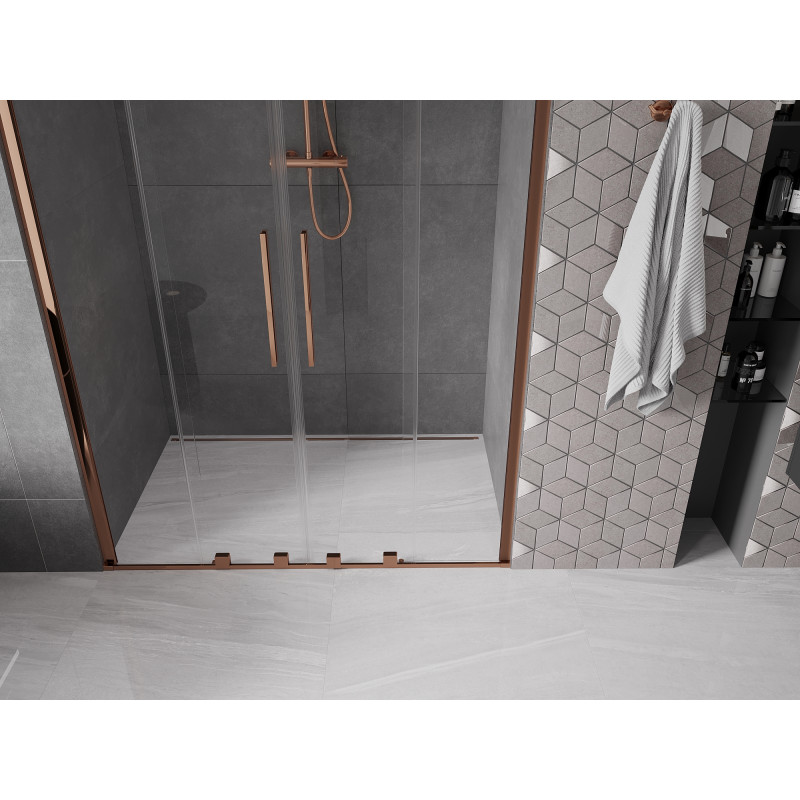 Mexen Velar Duo Schiebetüren 150 cm, transparent, Roségold - 871-150-000-02-60