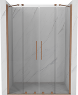 Mexen Velar Duo Schiebetür Dusche 140 cm, transparent, gebürstetes Kupfer - 871-140-000-02-65