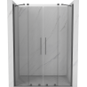 Mexen Velar Duo-Schiebetüren für die Dusche 140 cm, transparent, gebürstetes Gun Gray - 871-140-000-02-66