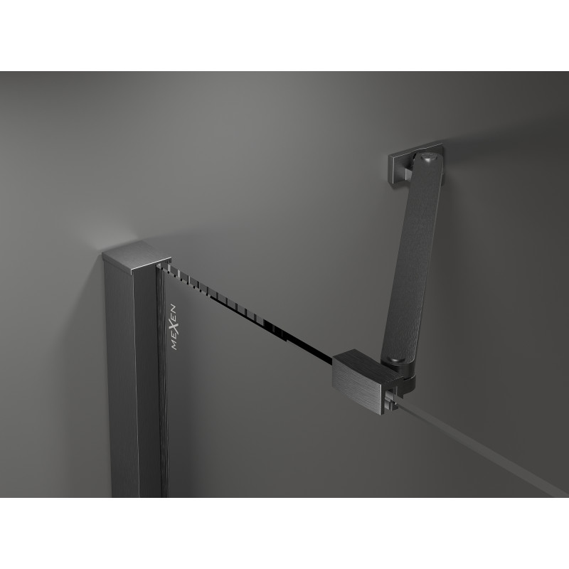 Mexen Velar Duo Schiebetür Dusche 150 cm, transparent, gebürstetes Gun Gray - 871-150-000-02-66