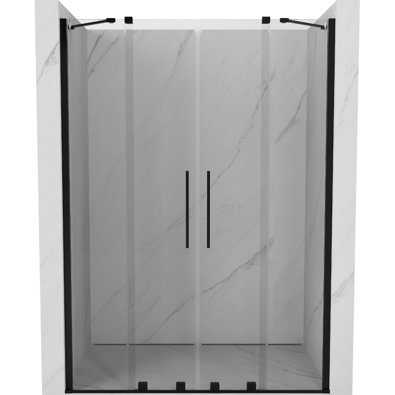 Mexen Velar Duo Duschschiebetüren 140 cm, transparent, schwarz - 871-140-000-02-70