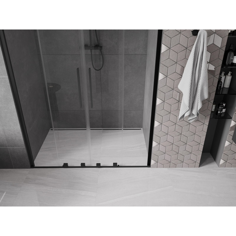 Mexen Velar Duo Duschschiebetüren 160 cm, transparent, schwarz - 871-160-000-02-70