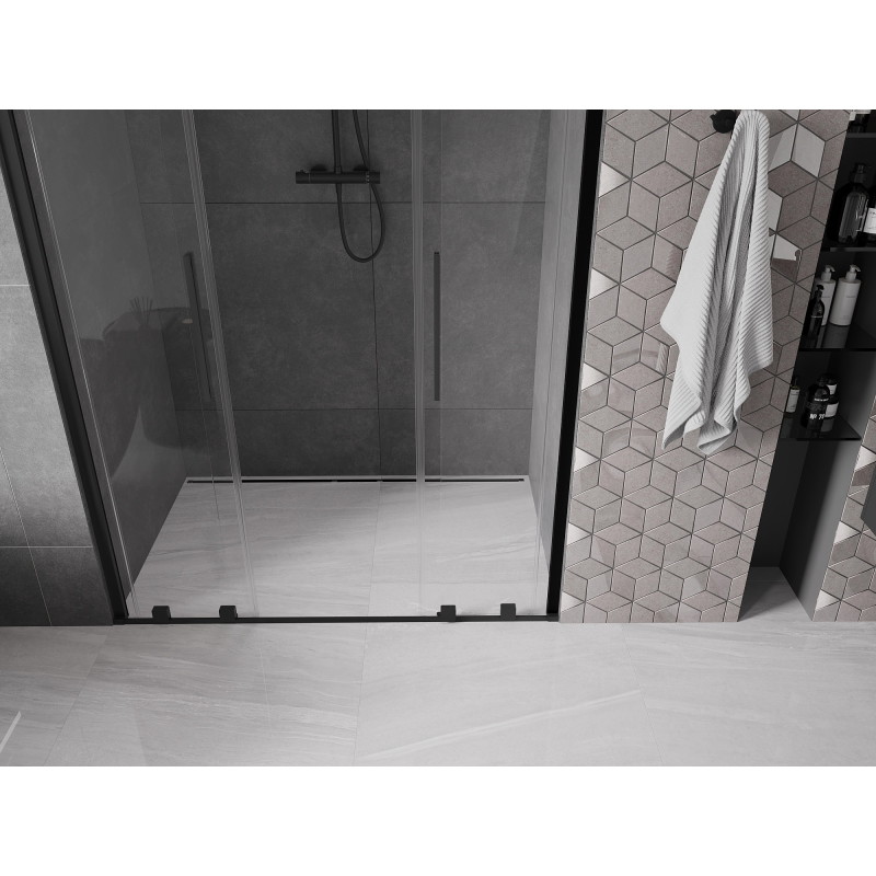 Mexen Velar Duo Duschschiebetüren 160 cm, transparent, schwarz - 871-160-000-02-70