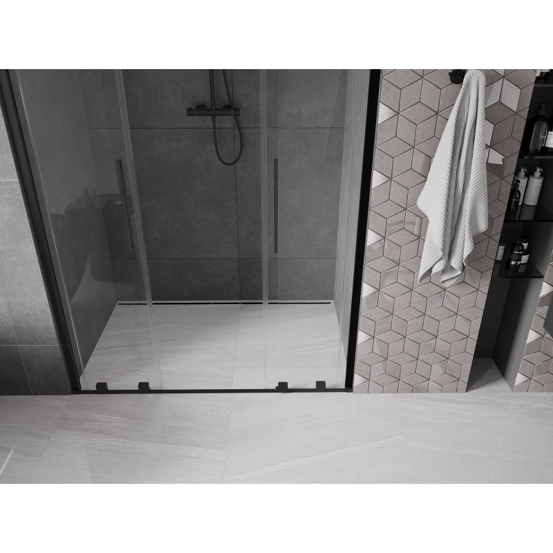 Mexen Velar Duo Schiebetür 160 cm, transparent, schwarz - 871-160-000-02-70