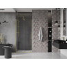 Mexen Velar Duschschiebetür 90 cm, transparent, gebürstetes Gold - 871-090-000-01-55