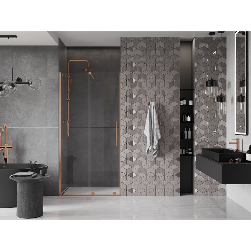 Mexen Velar Schiebetür für die Dusche 120 cm, transparent, Roségold - 871-120-000-01-60