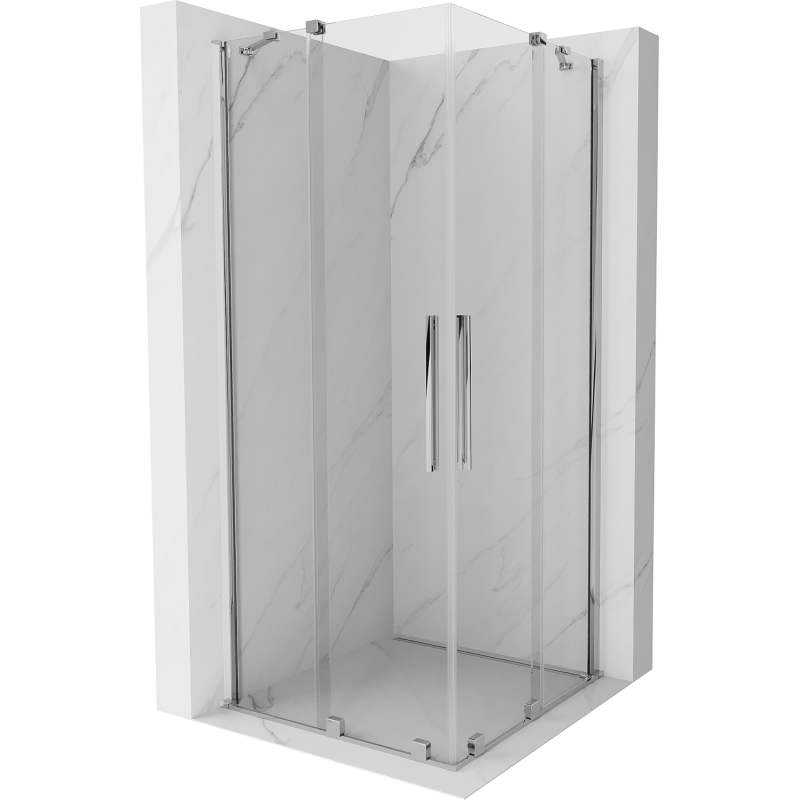 Mexen Velar Duo Schiebeduschkabine 80 x 80 cm, transparent, Chrom - 871-080-080-02-01