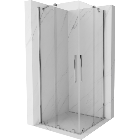 Mexen Velar Duo Schiebeduschkabine 80 x 80 cm, transparent, Chrom - 871-080-080-02-01