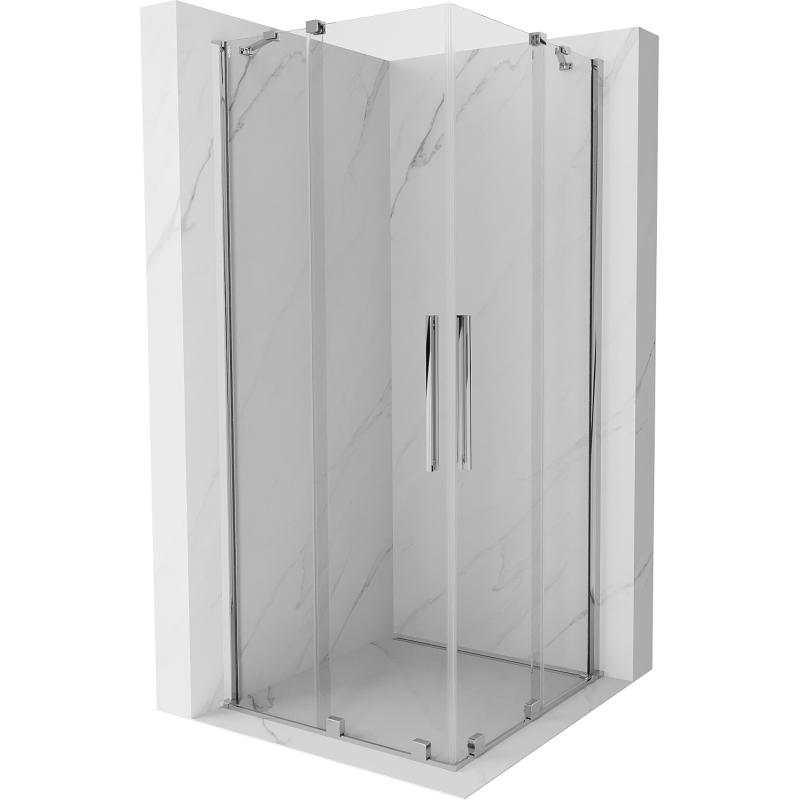 Mexen Velar Duo Duschkabine, verschiebbar, 100 x 100 cm, transparent, Chrom - 871-100-100-02-01