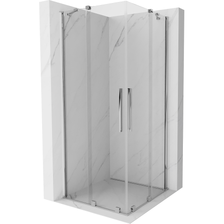 Mexen Velar Duo Duschkabine, Schiebetür 100 x 100 cm, transparent, Chrom - 871-100-100-02-01