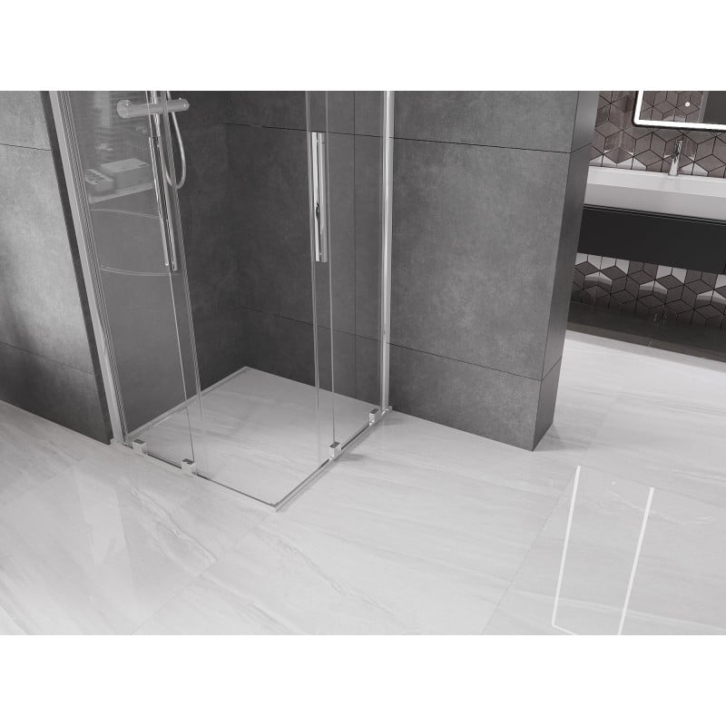 Mexen Velar Duo Duschkabine, verschiebbar, 100 x 100 cm, transparent, Chrom - 871-100-100-02-01