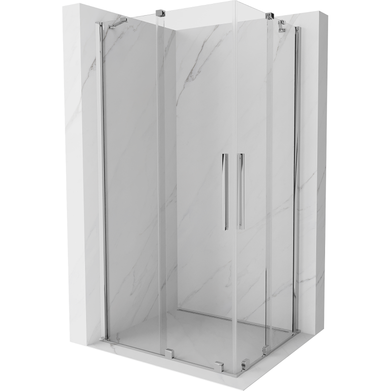 Mexen Velar Duo Duschkabine Schiebetür 90 x 80 cm, transparent, Chrom - 871-090-080-02-01