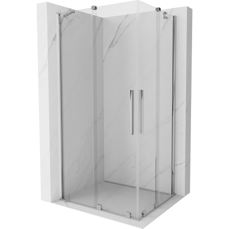 Mexen Velar Duo Duschkabine Schiebetür 90 x 80 cm, transparent, Chrom - 871-090-080-02-01