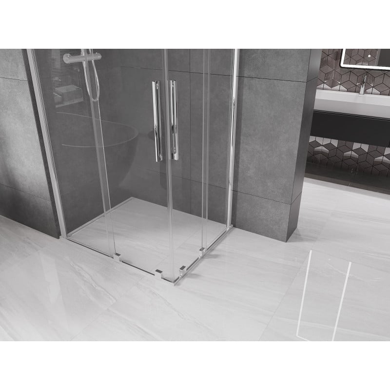 Mexen Velar Duo Duschkabine Schiebetür 90 x 80 cm, transparent, Chrom - 871-090-080-02-01