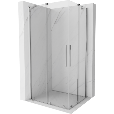 Mexen Velar Duo Duschkabine Schiebetür 100 x 90 cm, transparent, Chrom - 871-100-090-02-01