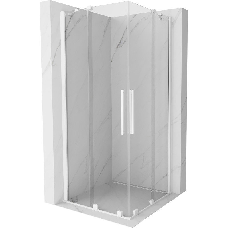 Mexen Velar Duo Schiebeduschkabine 90 x 90 cm, transparent, weiß - 871-090-090-02-20