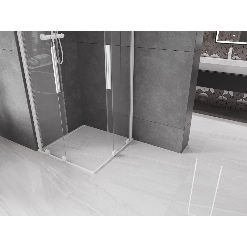Mexen Velar Duo Duschkabine Schiebetür 90 x 90 cm, transparent, weiß - 871-090-090-02-20