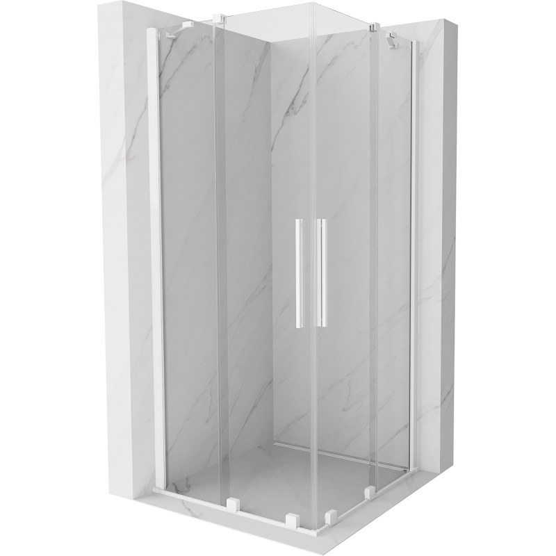 Mexen Velar Duo Schiebeduschkabine 100 x 100 cm, transparent, weiß - 871-100-100-02-20