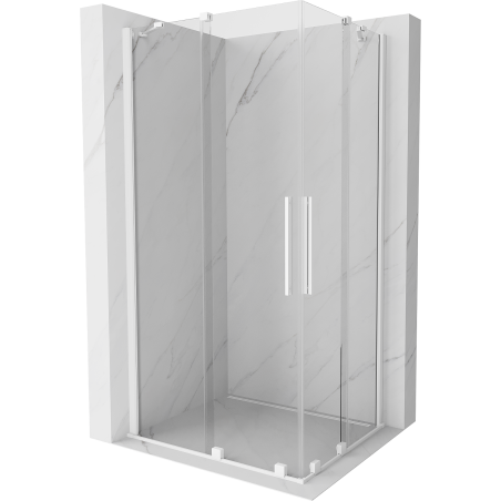 Mexen Velar Duo Duschkabine, 90 x 80 cm, transparent, weiß - 871-090-080-02-20